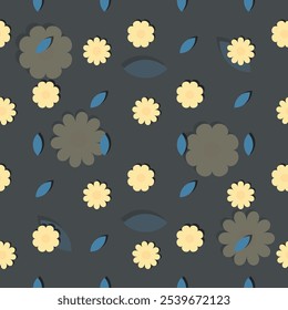 Dibujado a mano patrón de flores florales. Ilustración vectorial