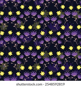 Hand drawn floral flower pattern. Vector illustration