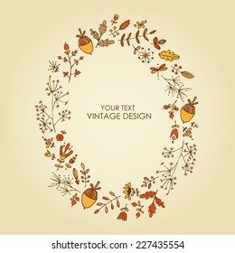 Hand drawn floral frame.