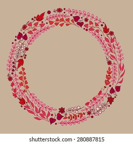 Hand drawn floral frame