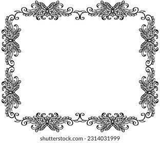 Hand drawn floral frame background
