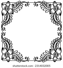 Fondo del marco floral dibujado a mano