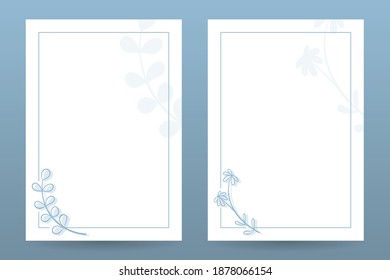 Hand Drawn Floral Frame Border Background Template, Paper Size, Ready to Print, Vector Illustration