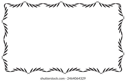 Hand drawn floral frame design background.