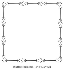Hand drawn floral frame design background.