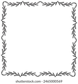 Hand drawn floral frame design background.