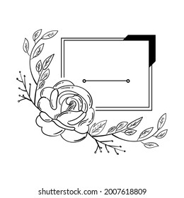 handgezeichneter Blumenrahmen-Doodle-Zierrahmen
