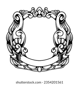 hand drawn floral frame  ornament illustration