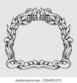 hand drawn floral frame  ornament illustration