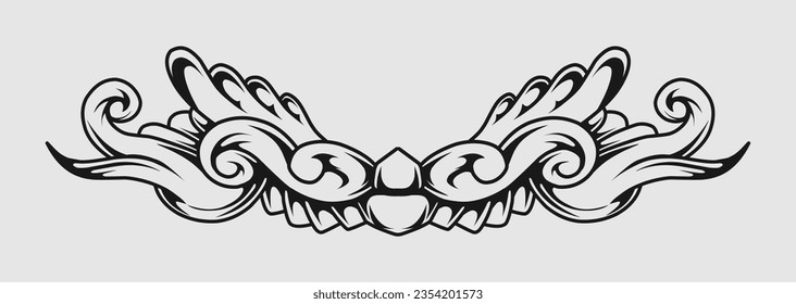 hand drawn floral frame  ornament illustration