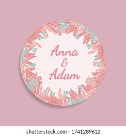 hand drawn floral frame vector design