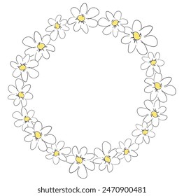 Hand Drawn Floral Frame, vector flowers and leaves, design templates.