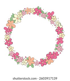 Hand Drawn Floral Frame, vector flowers and leaves, design templates.