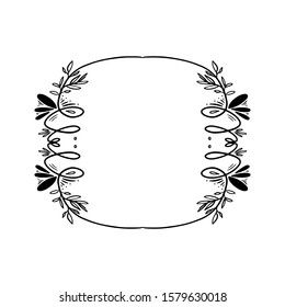 Hand drawn floral frame for your design. Botanical illustration