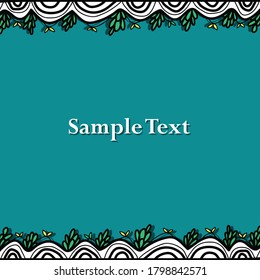 Hand drawn floral framed background vector illustration
