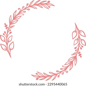 Marcos florales dibujados a mano con flores, rama y hojas.