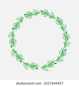 Marcos florales dibujados a mano con flores, rama y hojas bordes de contorno botánico. Ilustración vectorial para etiquetas, identidad comercial de marca, invitación a boda 