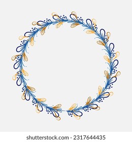 Hand drawn floral frames with flowers, branch and leaves botanical outline borders. Vector illustration for labels, branding business identity, wedding invitation 