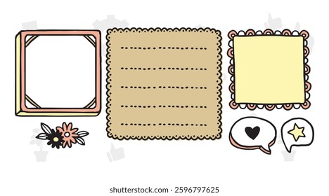 Hand drawn floral frames with flowers, branch and leaves. Wreath. Elegant logo template. Vector illustration for labels, branding business identity, wedding invitation