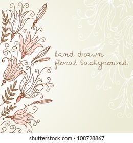 Hand drawn Floral greeting card