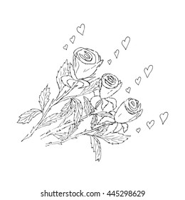 Hand drawn floral illustration. vector sketch image.