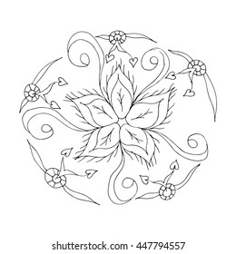 Hand drawn floral illustration. vector sketch image.