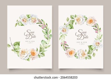 hand drawn floral invitation card set