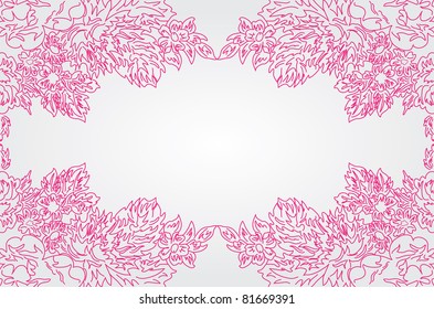 hand drawn floral invitation for life events with place for text