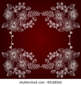 hand drawn floral invitation for life events with place for text