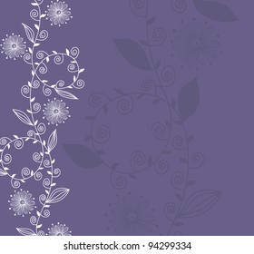 hand drawn floral invitation for life events with place for text, in blue white colors