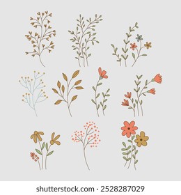 hand drawn floral leaf decoration vector spring laurel vectro