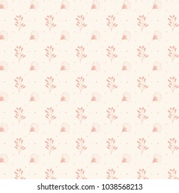 hand drawn floral and leaf seamless pattern