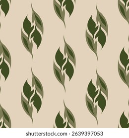 Hand drawn Floral leaf seamless patterns for fabric, textiles, clothing, wrapping paper, cover, banner, interior decor, retro abstract backgrounds