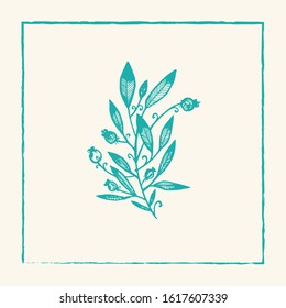 Hand drawn floral & leaves elements made in vector. For wedding design, logo & greeting card.
