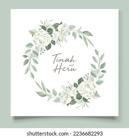 hand drawn floral lily and roses card template