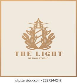 Hand drawn floral logo, hand drawn logo, lighthouse, floral lighhouse, minimal lighthouse, light logo, building logo