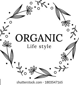 Hand drawn Floral Logo Template Vector