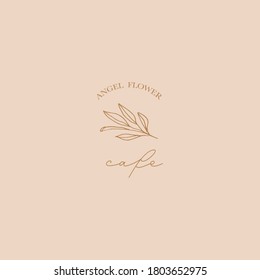 Hand drawn floral logo. Vector