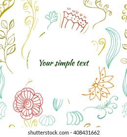 hand drawn floral logotype pattern
