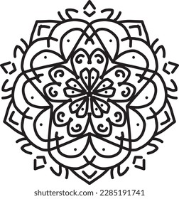 Diseño de fondo de mandala floral dibujado a mano.