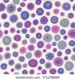 Hand drawn floral mandala vector repeat pattern with white background. Great for gifts, scrapbooking, products, apparel. 