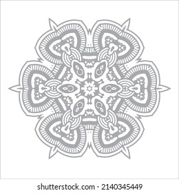 Hand drawn floral mandala.arabesques and floral elements.round floral ornament in traditional oriental motif.traditional Oriental pattern.