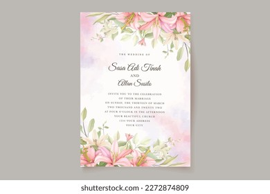 hand drawn floral ornament invitation card set