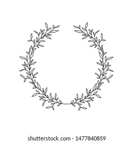 Hand Drawn Floral Oval Frame Wreath Stock Vector (Royalty Free ...