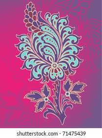 Hand Drawn Floral Paisley Illustration