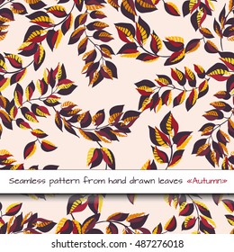 hand drawn floral pattern from autumn leaves