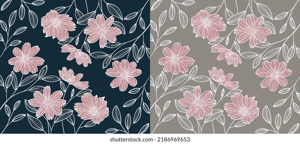 hand drawn floral pattern background