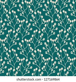 hand drawn floral pattern with berries