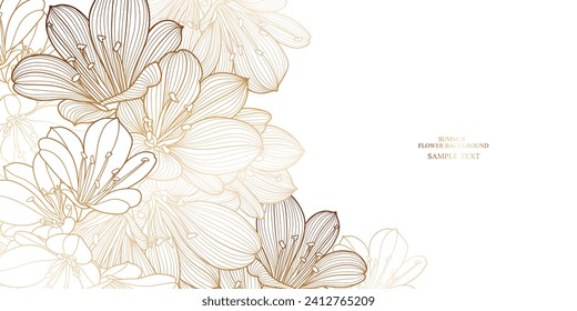 Hand drawn floral pattern with clivia flowers. Vector illustration. Element for design.