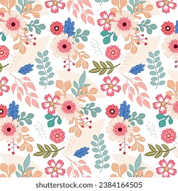 Hand drawn floral pattern design vector in eps 10